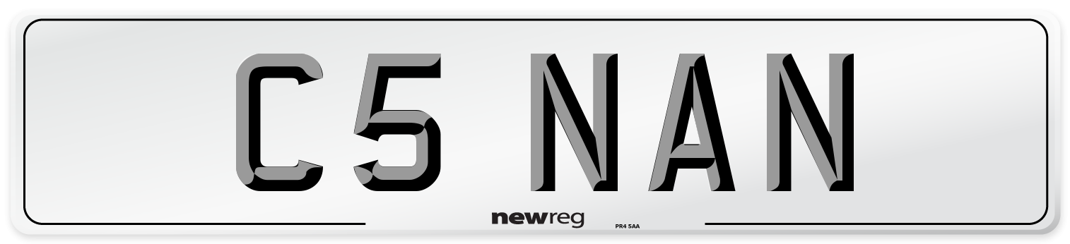 C5 NAN Number Plate from New Reg